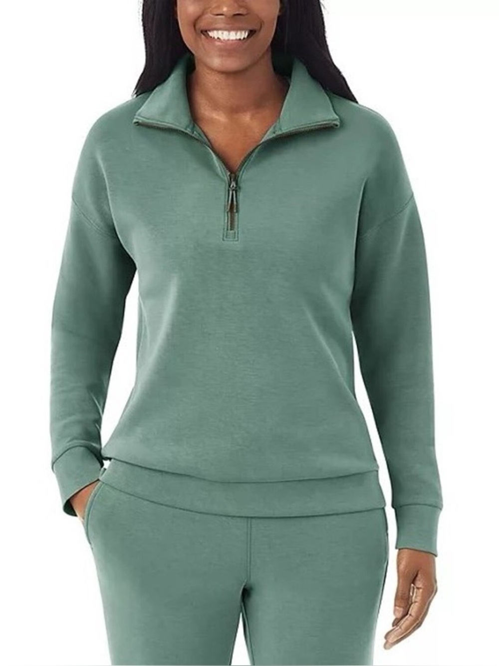 Member’s Mark XXL quarter zip pullover softstreme green sweater